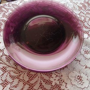 Vereco France Amethyst Glass Sandwich Plates. Set of 8